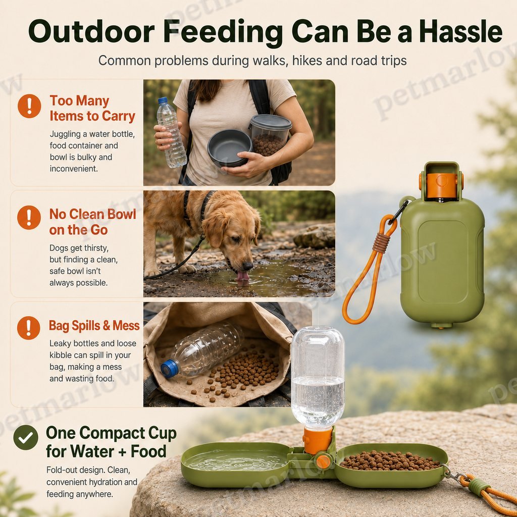 2-in-1 Leak-Resistant Folding Pet Travel Bottle & Bowl (15.6 fl oz) – view 3