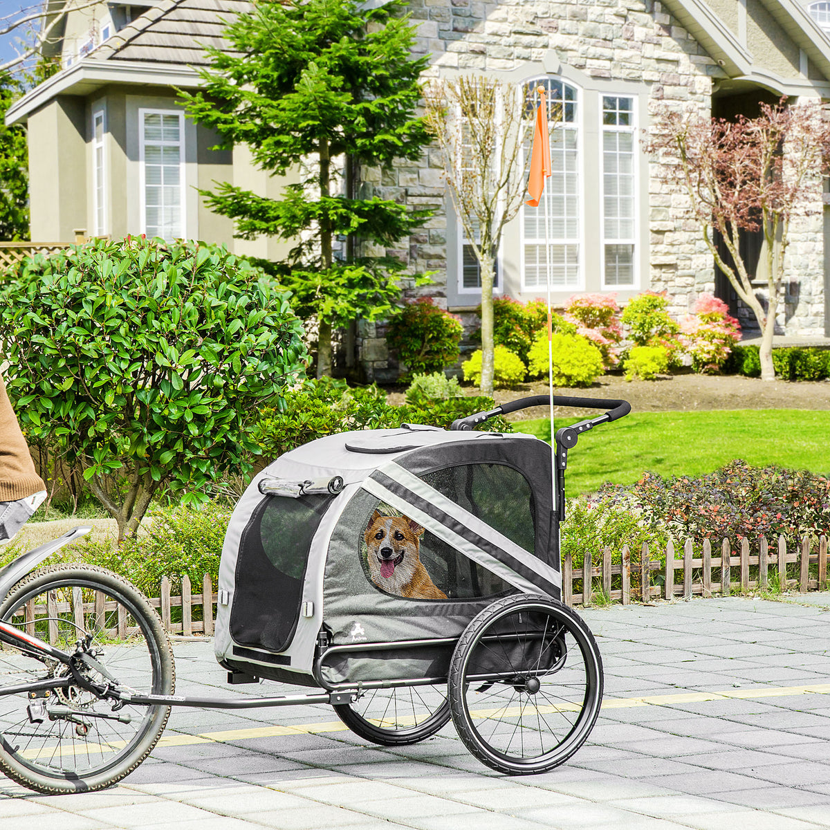 2-in-1 Pet Bike Trailer for Small Medium Dogs