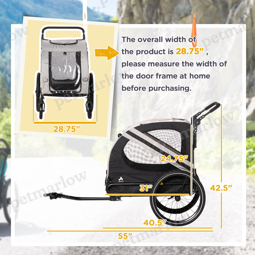 2-in-1 Pet Bike Trailer and Stroller for Dogs – view 5