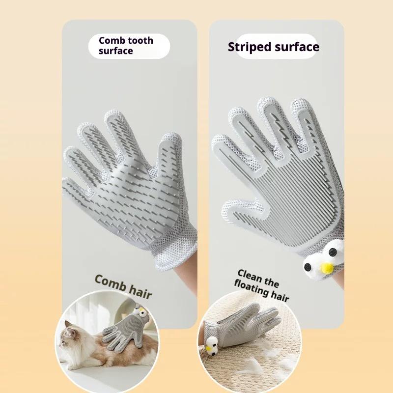 2-in-1 Pet Grooming Gloves for Effortless Grooming