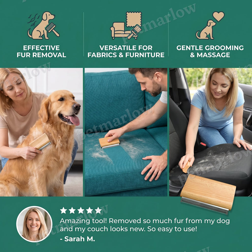 2-in-1 Pet Grooming & Hair Removal Comb for Fur, Furniture & Fabrics – view 5