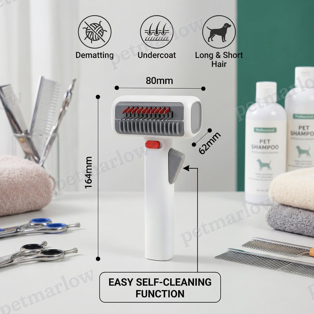2-in-1 Pet Grooming & Trimming Brush – Dematting & Undercoat Comb for Long & Short Hair – view 6