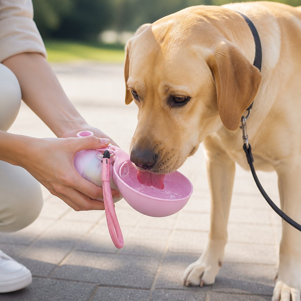 2-in-1 Travel Water Bottle for Dogs – Leak-Proof Stainless Steel Bottle with Silicone Bowl