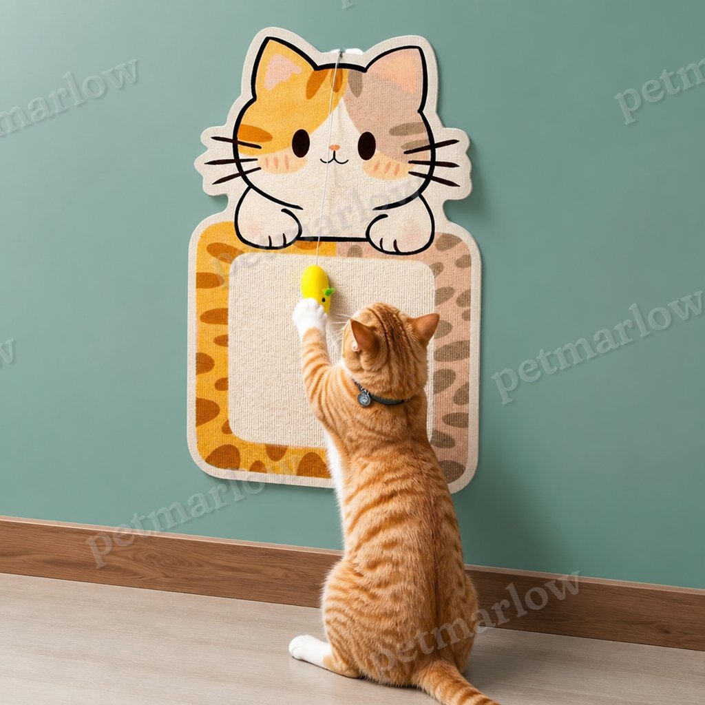 2-in-1 Wall-Mounted Cat Scratcher & Interactive Play Toy – view 2
