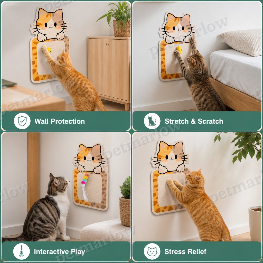 2-in-1 Wall-Mounted Cat Scratcher & Interactive Play Toy – view 5