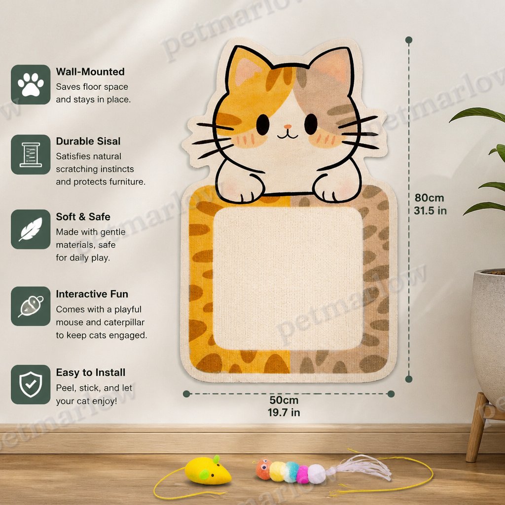 2-in-1 Wall-Mounted Cat Scratcher & Interactive Play Toy – view 6