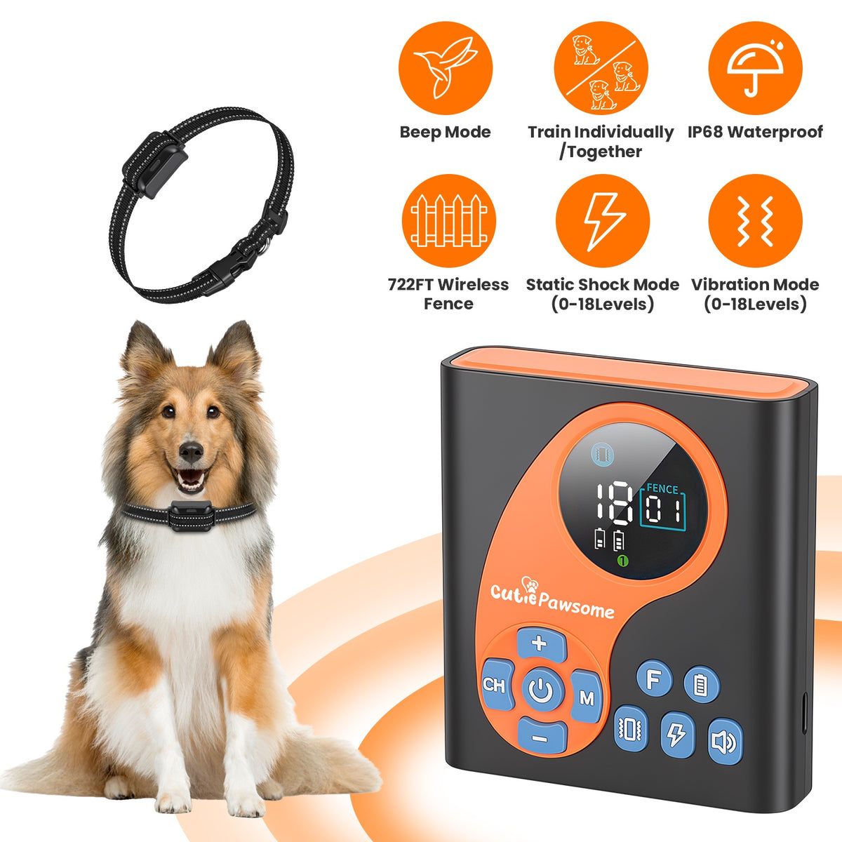 2 In 1 Wireless Dog Fence System with Training Collar