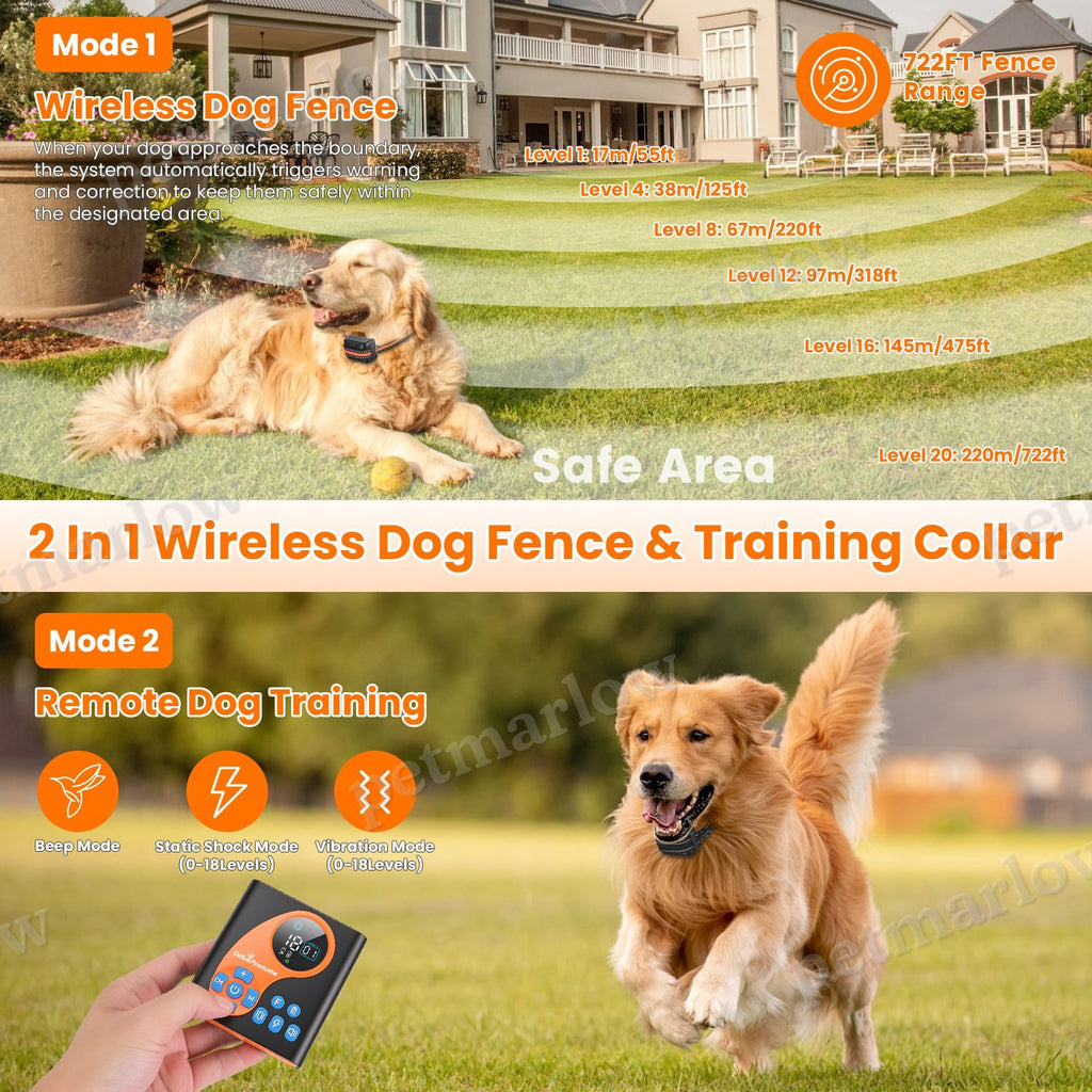 2 In 1 Wireless Dog Fence System with Training Collar – view 4