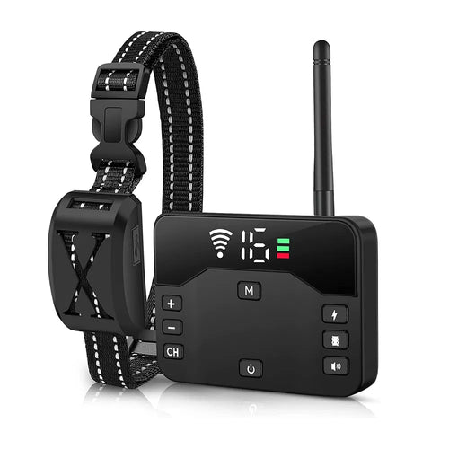 2 In 1 Wireless Electric Dog Fence and Training Collar – Black