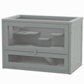 2-Level Hamster Cage with Openable Top and Door – Gray / 660x160x455 mm