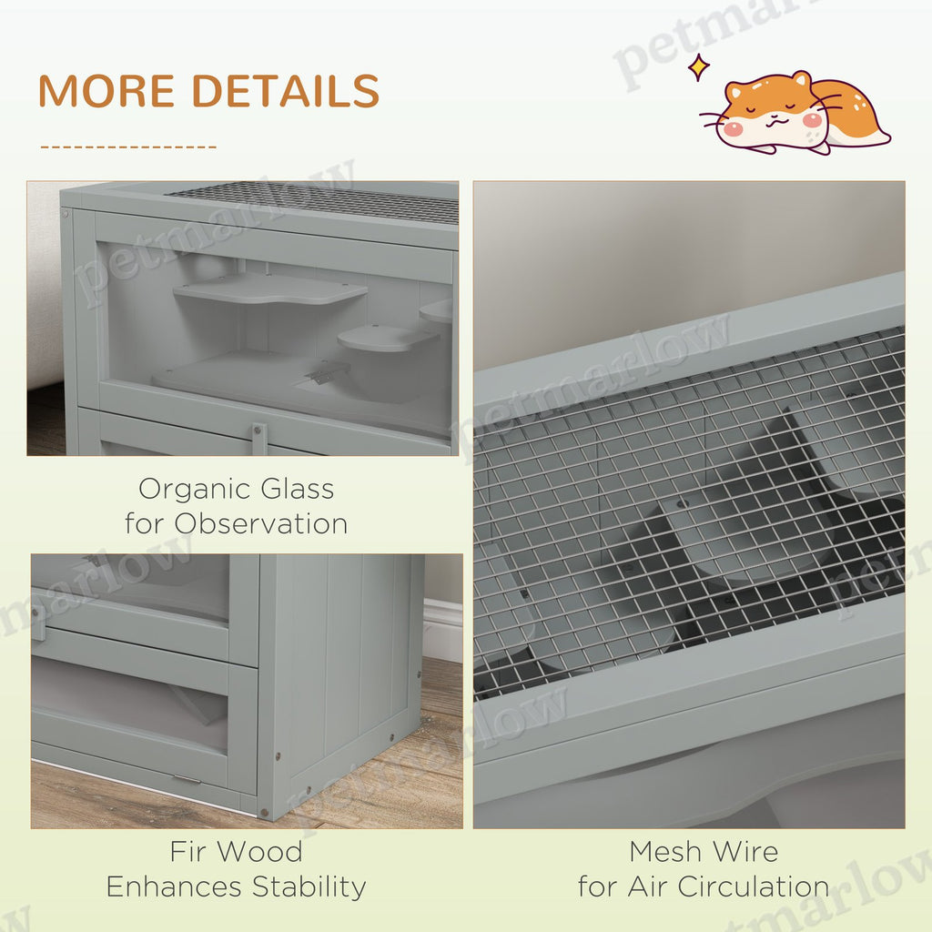 2-Level Hamster Cage with Openable Top and Door – view 3