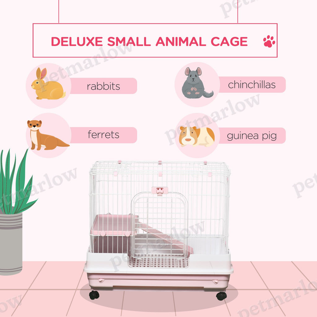 2-Level Small Animal Cage with Wheels for Rabbits and Ferrets – view 6