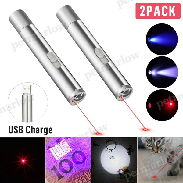 2-Pack 3-in-1 USB Rechargeable Pet Toy Laser Pen – view 4