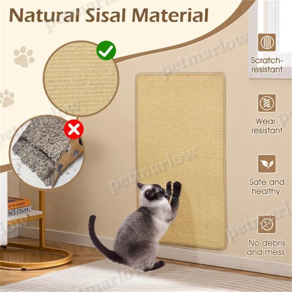 2-Pack 32"x20" Natural Sisal Cat Scratching Mats – view 6