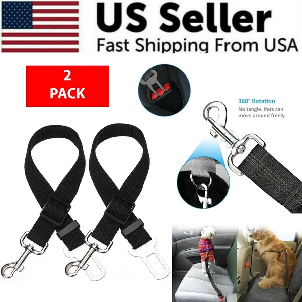 2 Pack Pet Safety Seatbelt Car Harness Lead