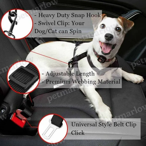 2 Pack Pet Safety Seatbelt Car Harness Lead – view 4