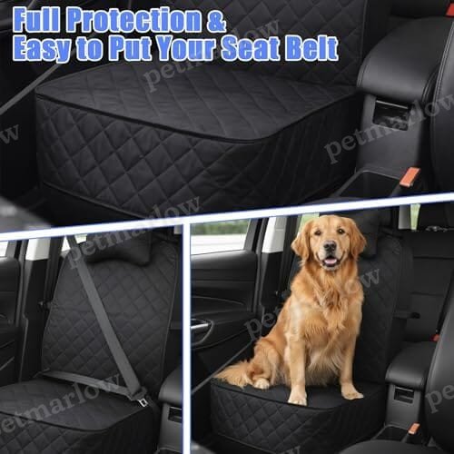 2 Pack Dog Car Seat Cover, Waterproof 600D Oxford Pet Car Front Seat Protector with Side Flaps – view 4