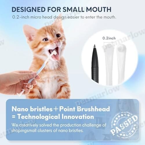2 Pcs Dual-Sided Cat Toothbrush with Micro Brush Head – view 4