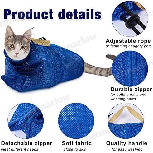 2 Pieces Cat Grooming Washer Mesh Bag Cat Muzzles Breathable Mesh – view 3