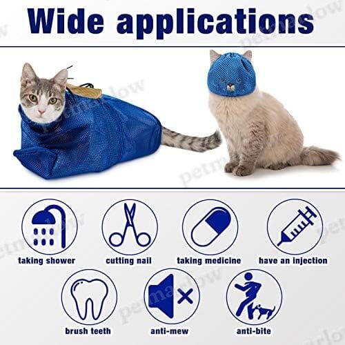 2 Pieces Cat Grooming Washer Mesh Bag Cat Muzzles Breathable Mesh – view 5