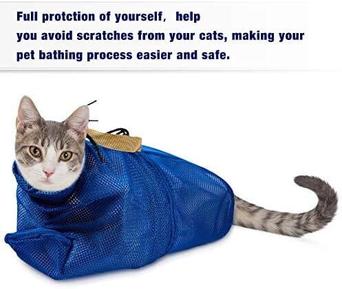 2 Pieces Cat Grooming Washer Mesh Bag Cat Muzzles Breathable Mesh – view 7