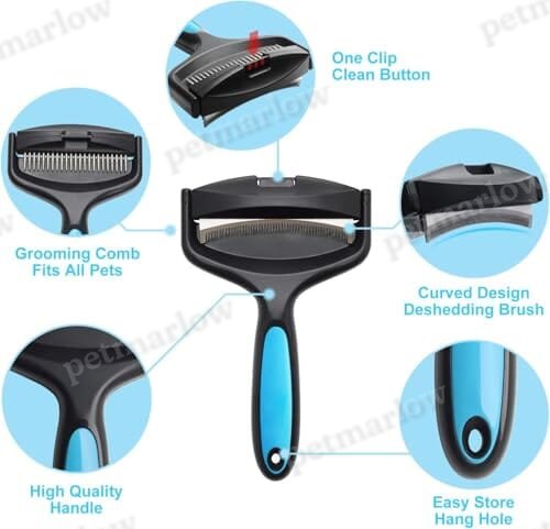 2-Sided Dematting & Deshedding Comb for Pets – view 2