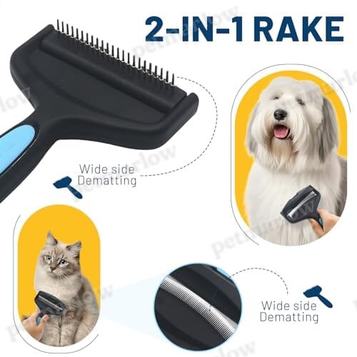 2-Sided Dematting & Deshedding Comb for Pets – view 3