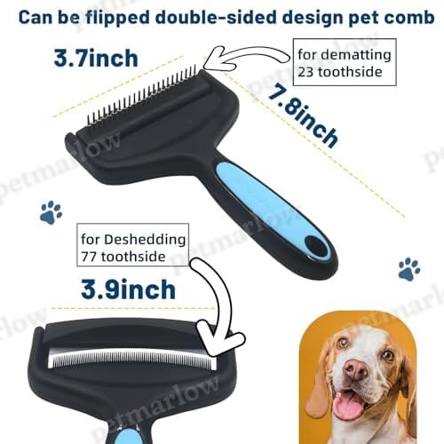 2-Sided Dematting & Deshedding Comb for Pets – view 4