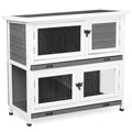 2 Story Solid Wood Rabbit Hutch for Small Animals – view 2