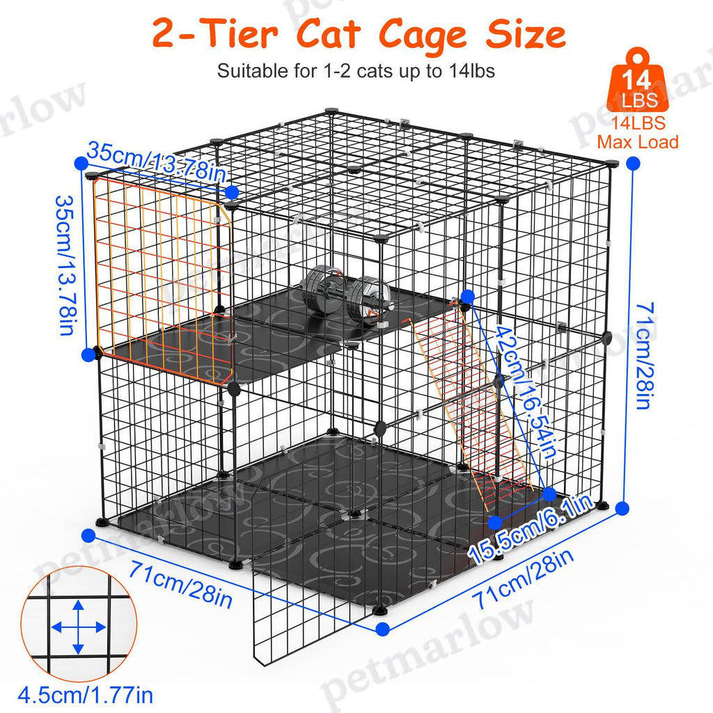 2-Tier Cat Cage Playpen With Climbing Ladder – view 5