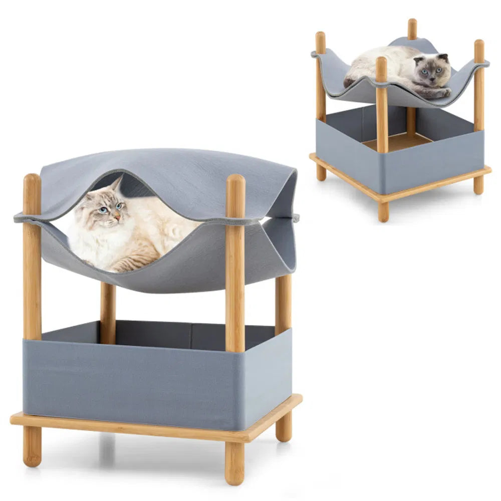 2-Tier Cat Condo with Hammock – view 2