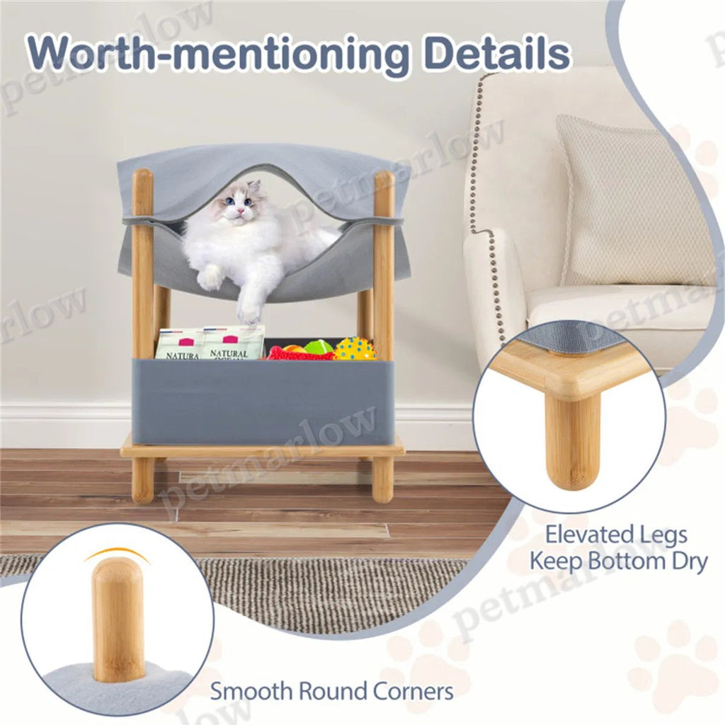 2-Tier Cat Condo with Hammock – view 3