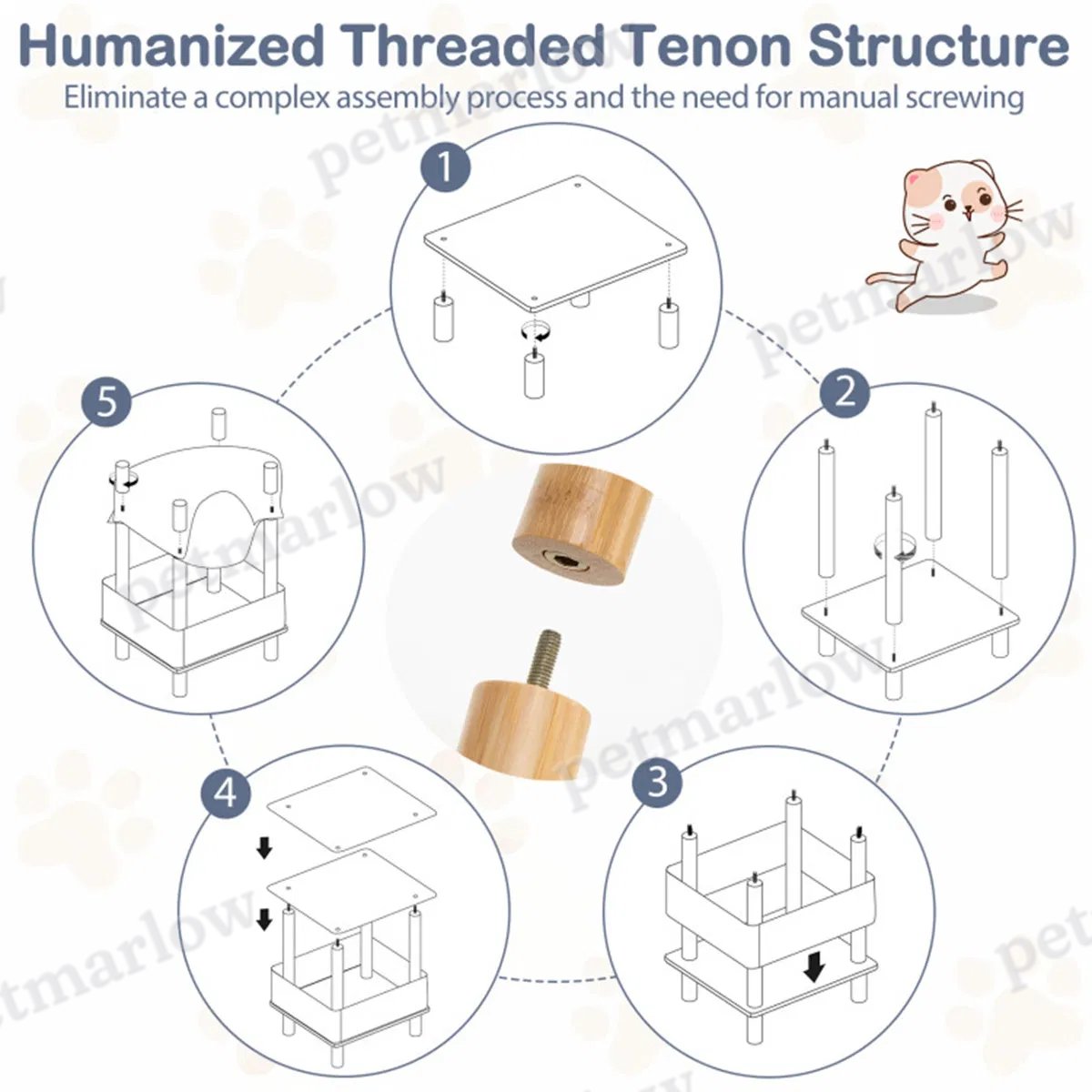2-Tier Cat Condo with Hammock – view 4