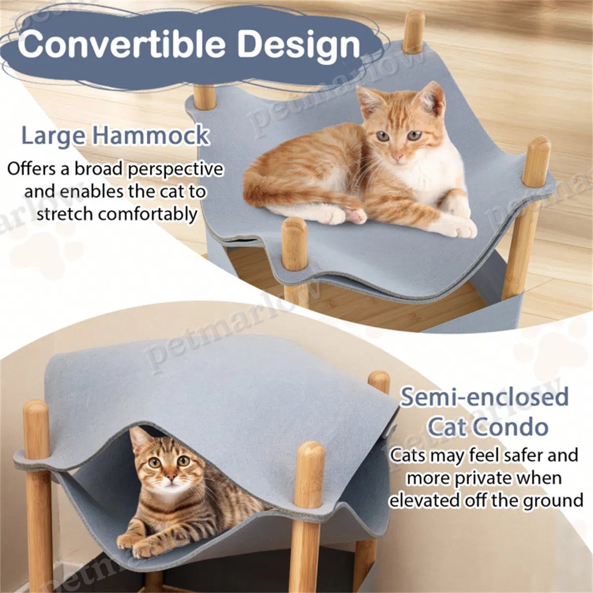 2-Tier Cat Condo with Hammock – view 6