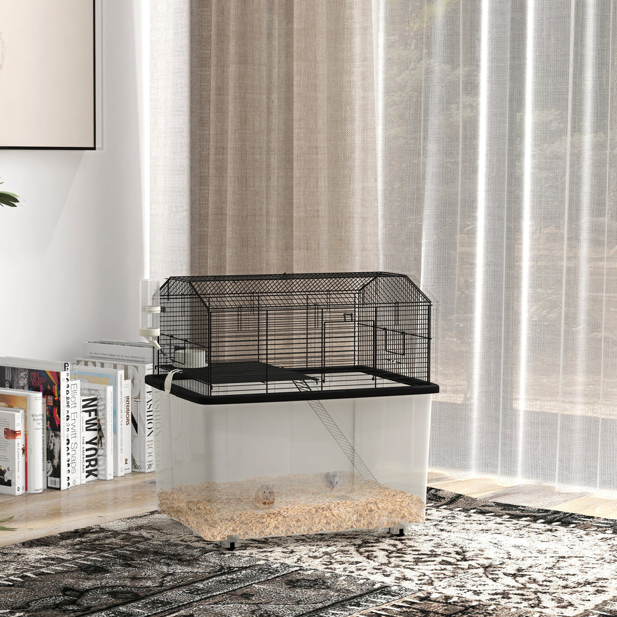2-Tier Hamster Cage with Deep Base and Accessories
