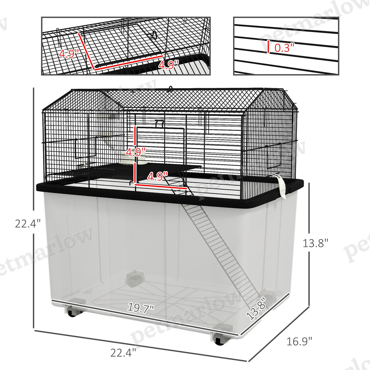 2-Tier Hamster Cage with Deep Base and Accessories – view 6
