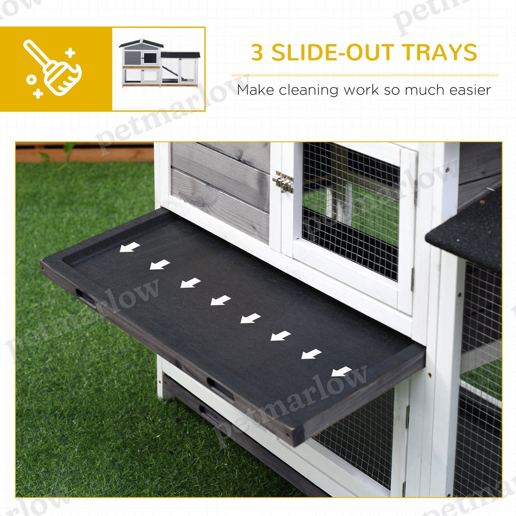 2-Tier Indoor Rabbit Enclosure with Ramp and Run – view 5