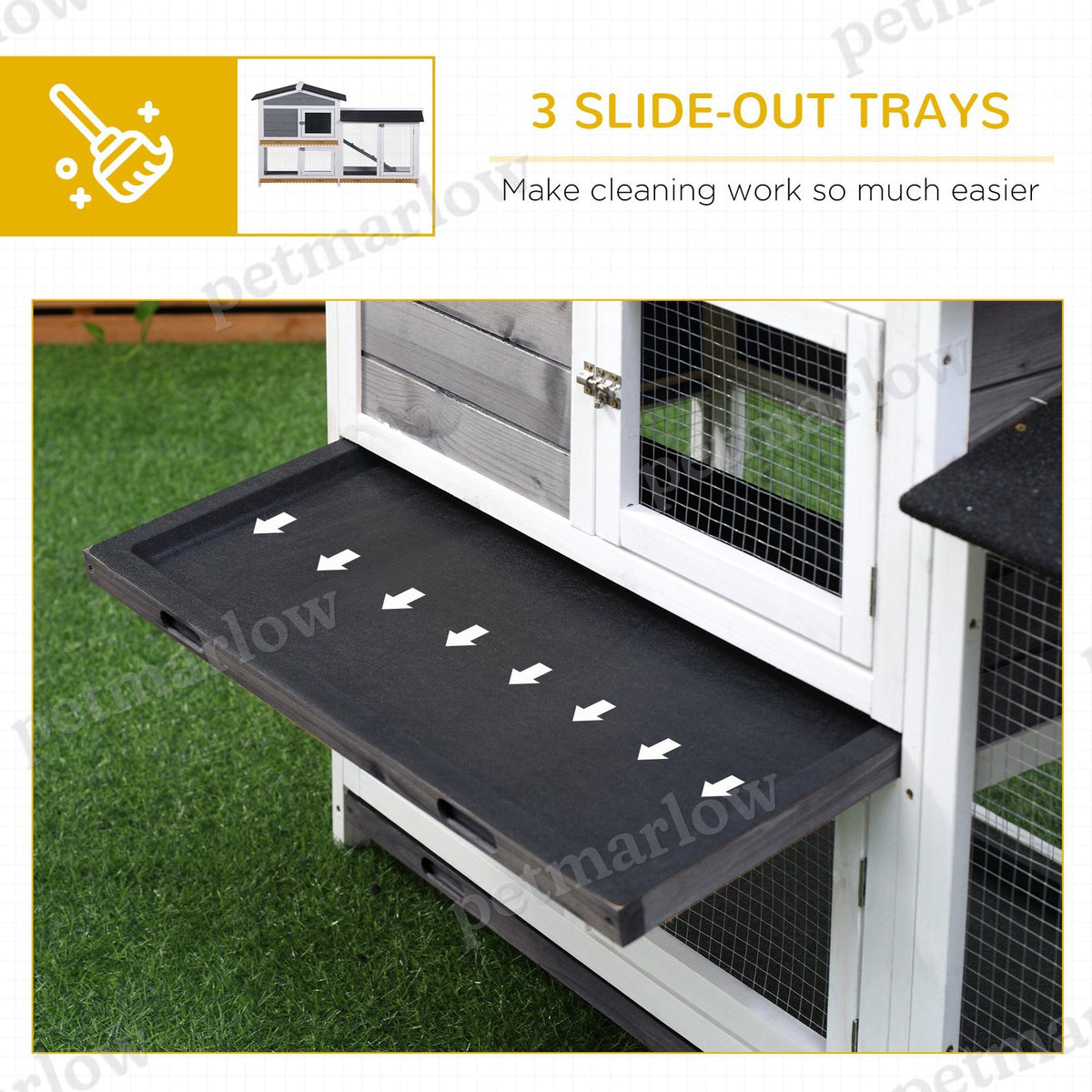 2-Tier Indoor Rabbit Enclosure with Ramp and Run – view 5