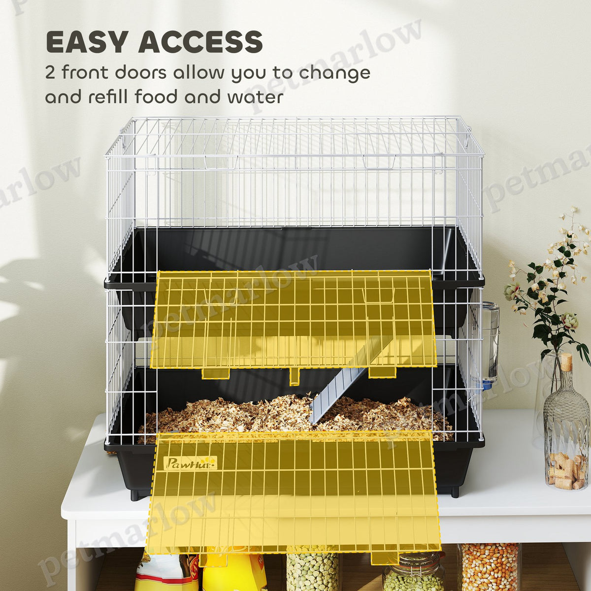 2-Tier Small Animal Cage with Easy Access for Rabbits and Chinchillas – view 3