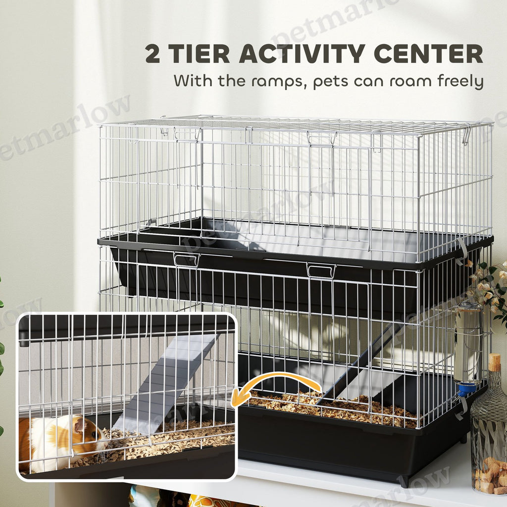 2-Tier Small Animal Cage with Easy Access for Rabbits and Chinchillas – view 6