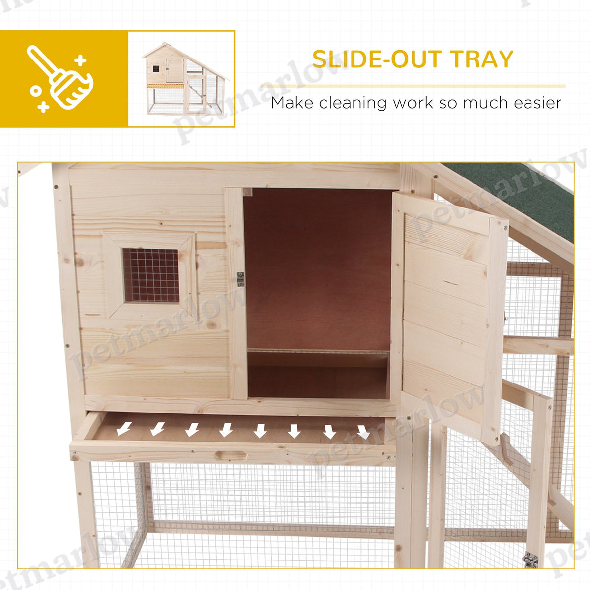 2-Tier Wooden Rabbit Hutch for Small Animals – view 6