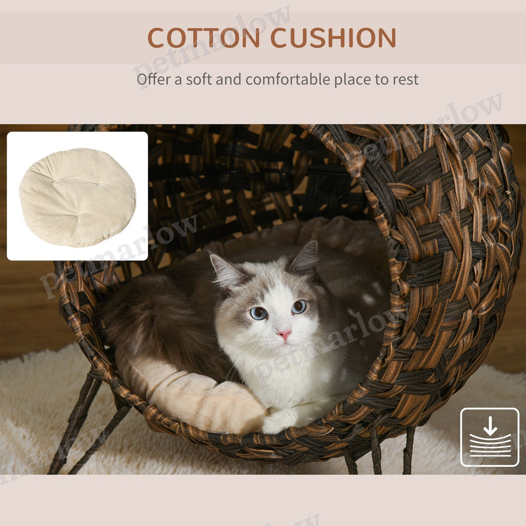 Weaved Cat Bed with Cushion for Comfort and Play – view 4