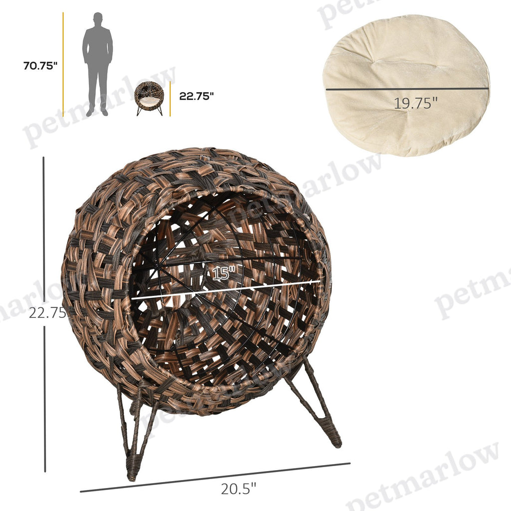 Weaved Cat Bed with Cushion for Comfort and Play – view 6