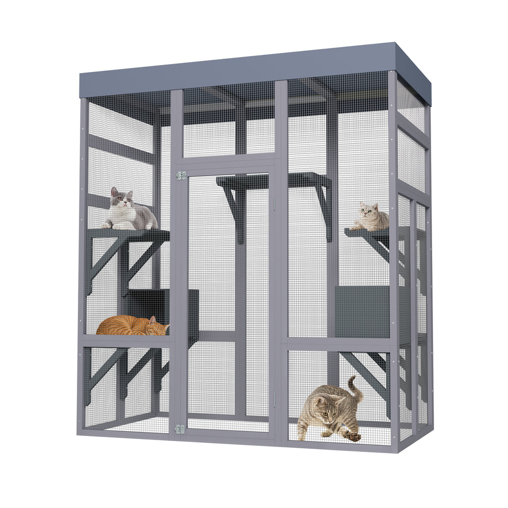 Large Wooden Catio with Waterproof Roof – view 11