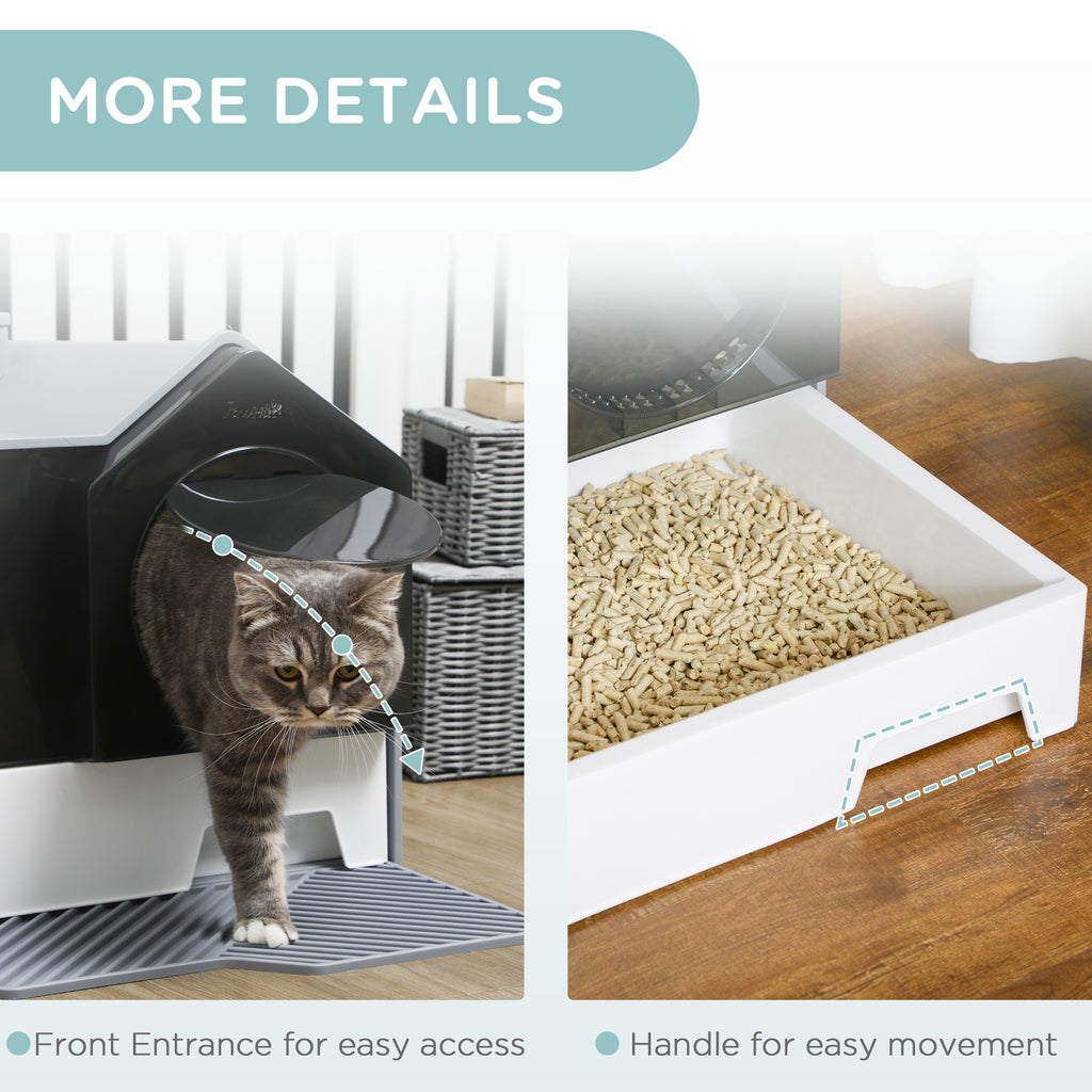 Hooded Cat Litter Box with Easy Clean Drawer – view 9