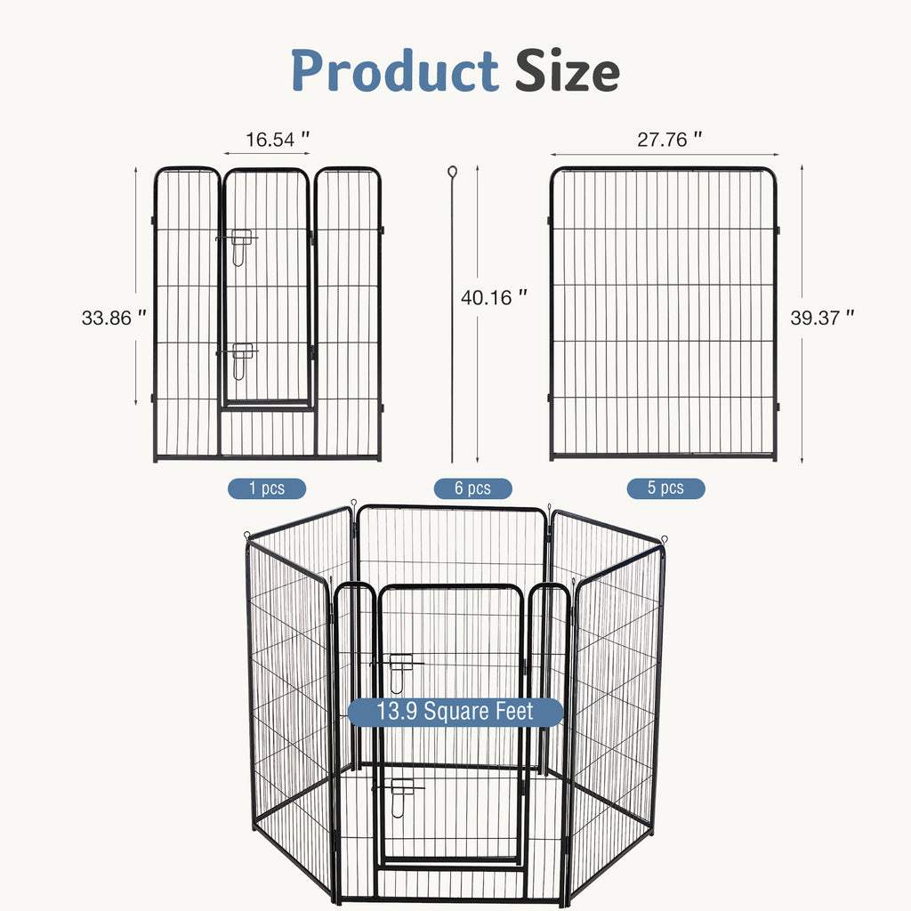 Foldable Metal Pet Fence with Door for Indoor and Outdoor Use – view 12