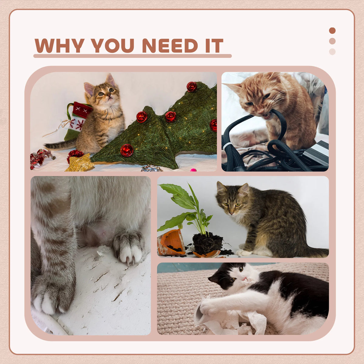 47" Tall Cat Tree Tower with Condo and Scratching Posts – view 7