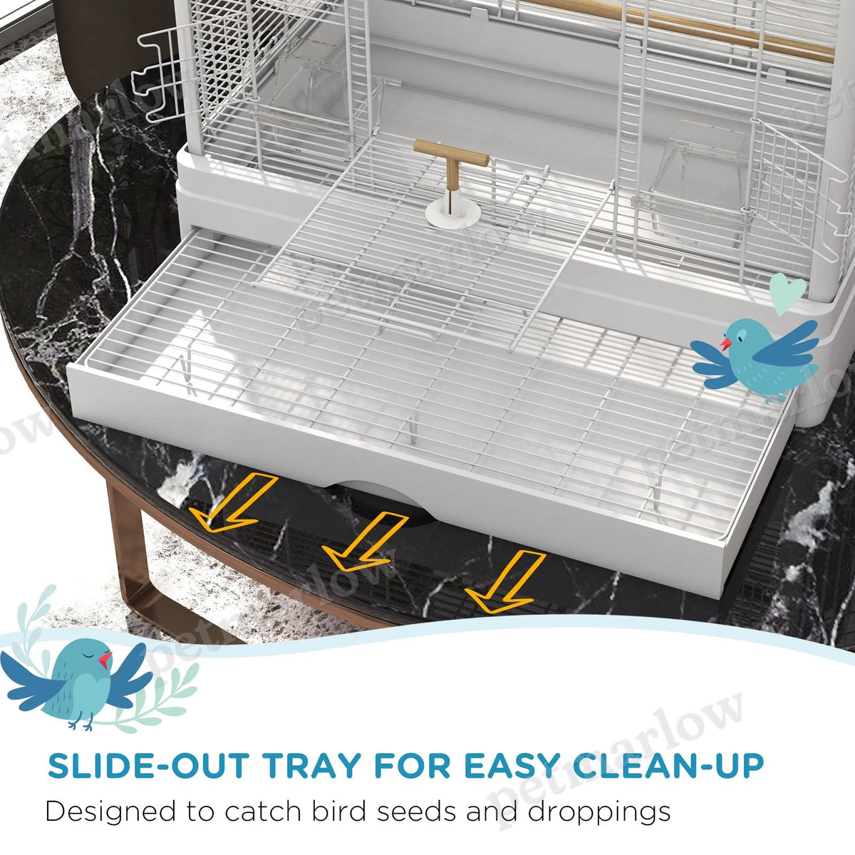 22" Bird Cage for Small Birds with Easy Clean Features – view 3