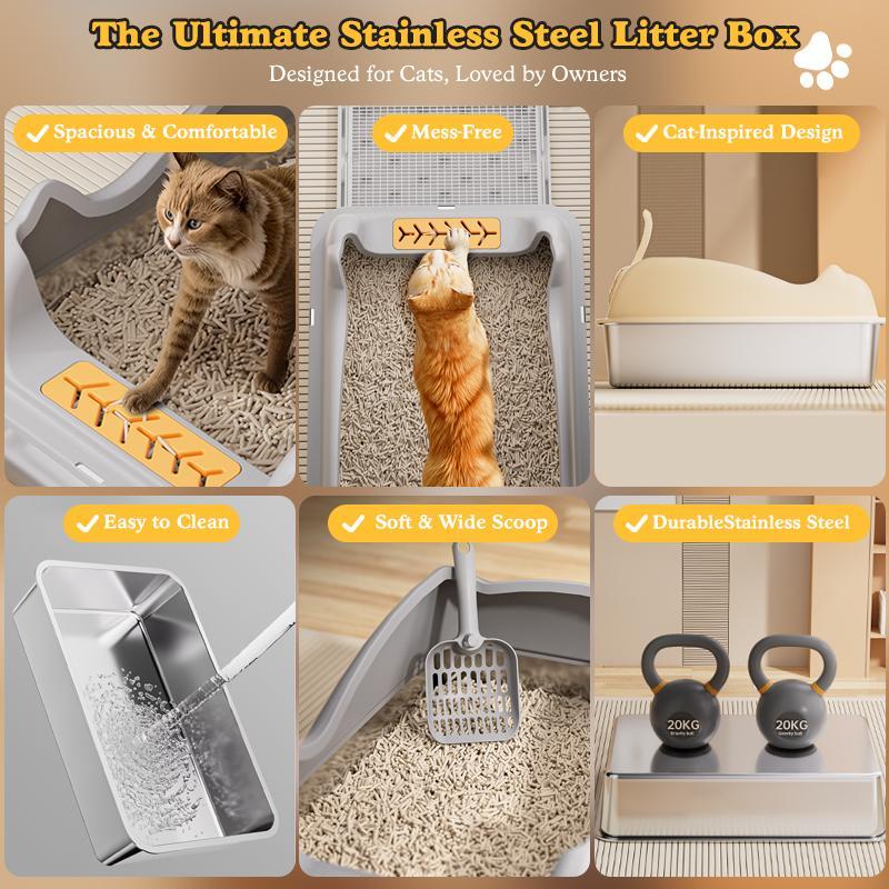 Large Stainless Steel Cat Litter Box – view 8