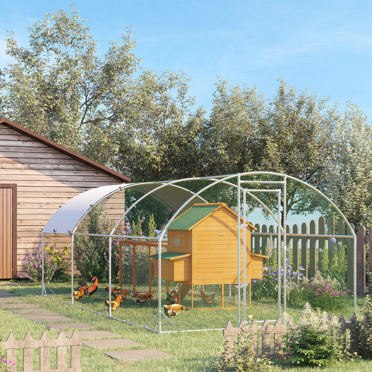 Large Chicken Coop with Waterproof Cover for Poultry – view 7